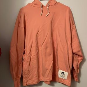 pink over sized adidas hoodie